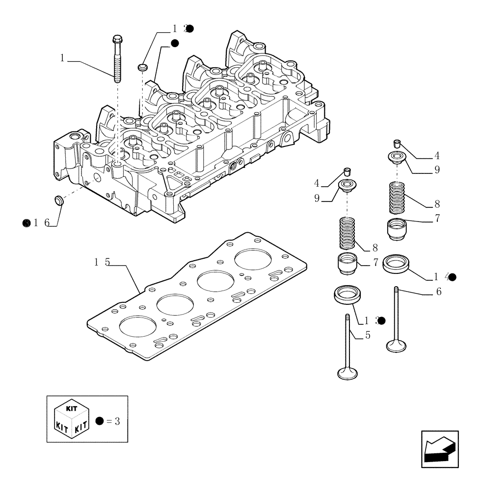 Схема запчастей Case TX945 - (0.06.0[01]) - CYLINDER HEAD (10) - ENGINE