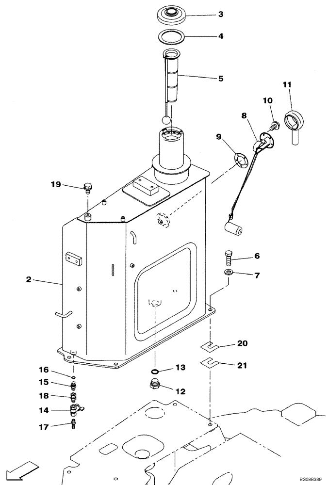 Схема запчастей Case CX80 - (03-01) - FUEL TANK (03) - FUEL SYSTEM