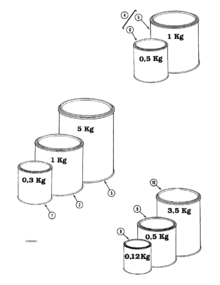 Схема запчастей Case 688BCK - (9F-28) - PAINTS, 688B CK (120535, 120548, 120566-), GREY: MS37 (05.1) - UPPERSTRUCTURE CHASSIS/ATTACHMENTS