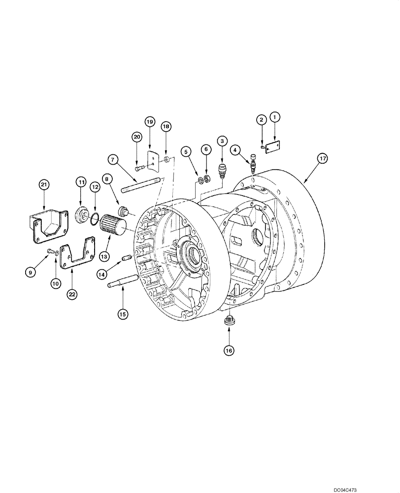 Схема запчастей Case 845 - (06.25[00]) - REAR AXLE GRAZIANO - CENTER HOUSING (06) - POWER TRAIN