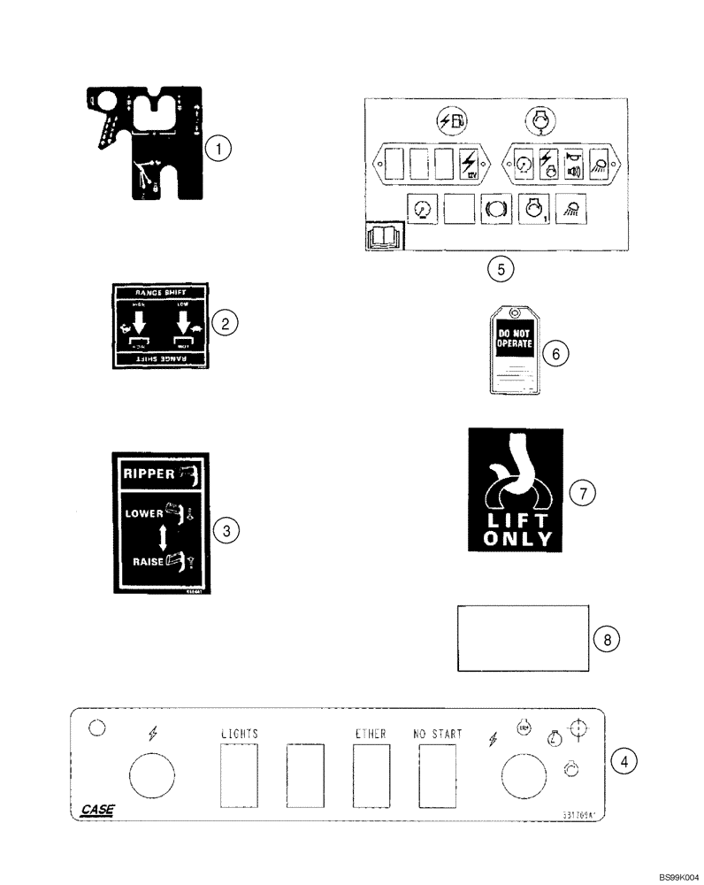 Схема запчастей Case 550H-IND - (09-22) - DECALS (09) - CHASSIS/ATTACHMENTS