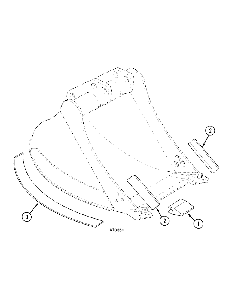 Схема запчастей Case 688C - (9G-10) - HEAVY DUTY BUCKET, FOR BACKHOE BUCKET 0.60M (05.1) - UPPERSTRUCTURE CHASSIS/ATTACHMENTS