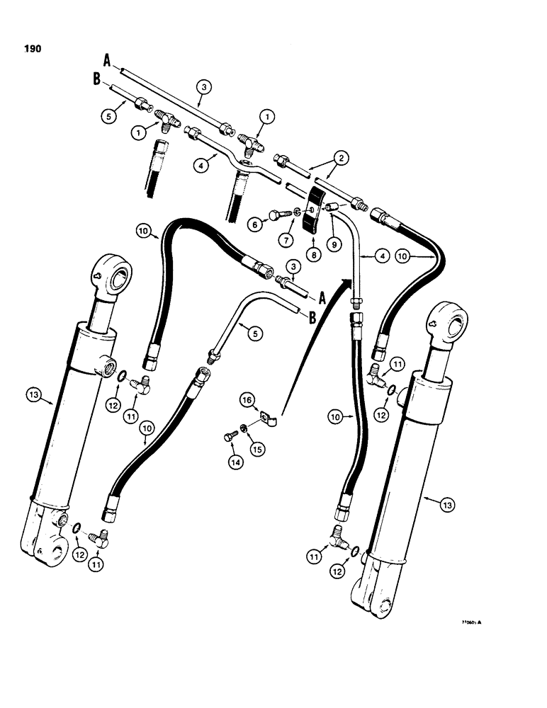 Схема запчастей Case 855C - (190) - CLAM BUCKET HYDRAULIC CIRCUIT (07) - HYDRAULIC SYSTEM