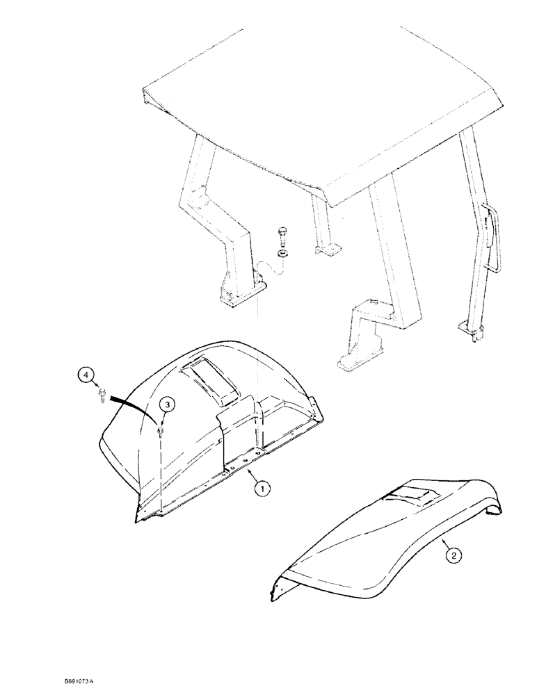 Схема запчастей Case 580SK - (9-102) - REAR FENDERS, ROPS CANOPY MODELS (09) - CHASSIS/ATTACHMENTS