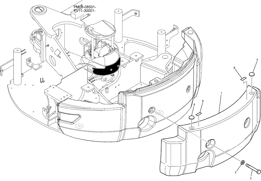 Схема запчастей Case CX27B - (05-001) - COUNTERWEIGHT INSTAL (GAIN) (39) - FRAMES AND BALLASTING