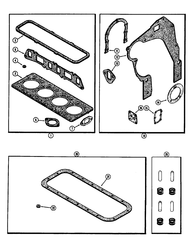 Схема запчастей Case 430CK - (004) - ENGINE GASKET KITS, (148B) SPARK IGNITION ENGINE 