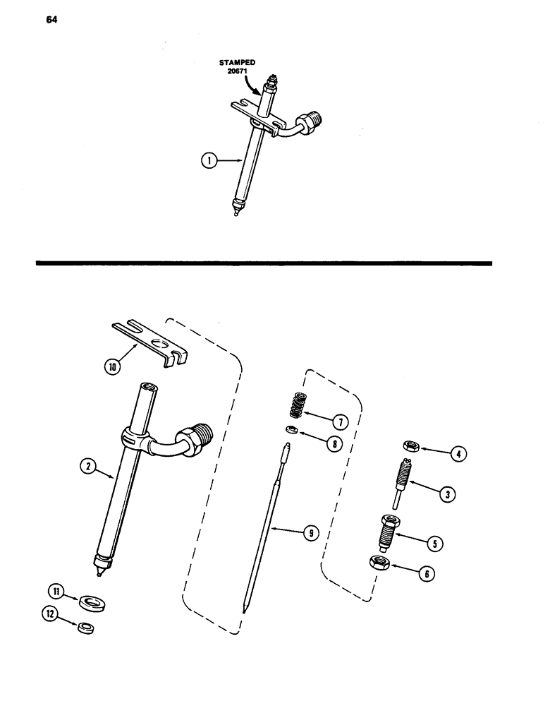 Схема запчастей Case 480D - (064) - INJECTION NOZZLE, 188 DIESEL ENGINE (10) - ENGINE