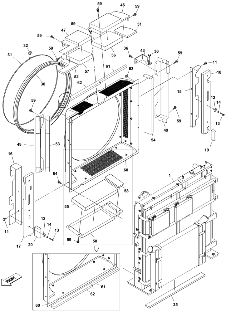 Схема запчастей Case CX350C - (02-004[03]) - ENGINE WATER CIRCUIT (02) - ENGINE