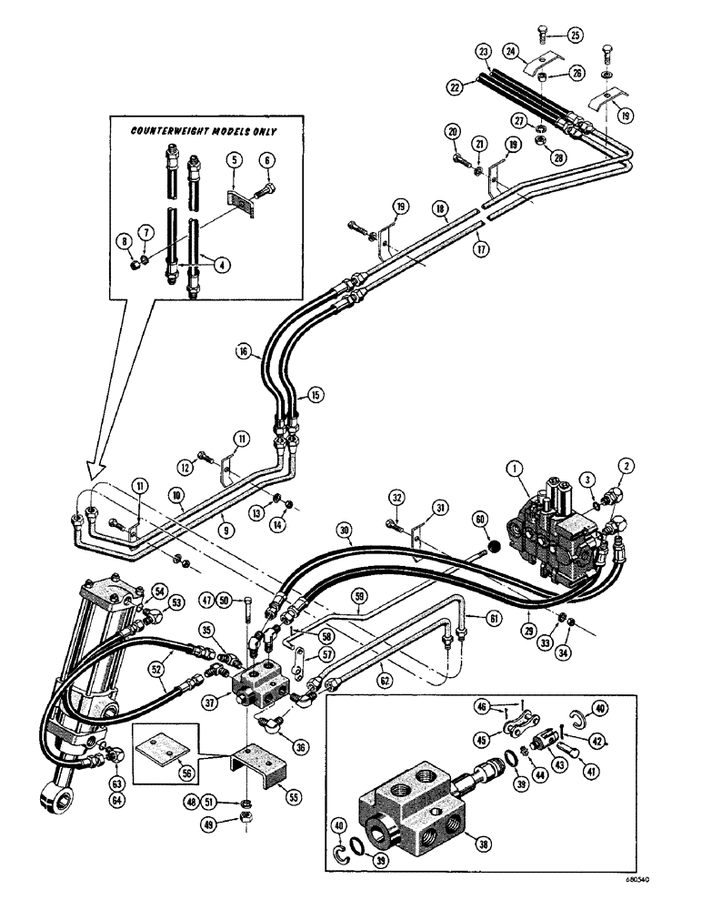 Схема запчастей Case 750 - (194) - CLAM TYPE BUCKET HYDRAULICS (07) - HYDRAULIC SYSTEM