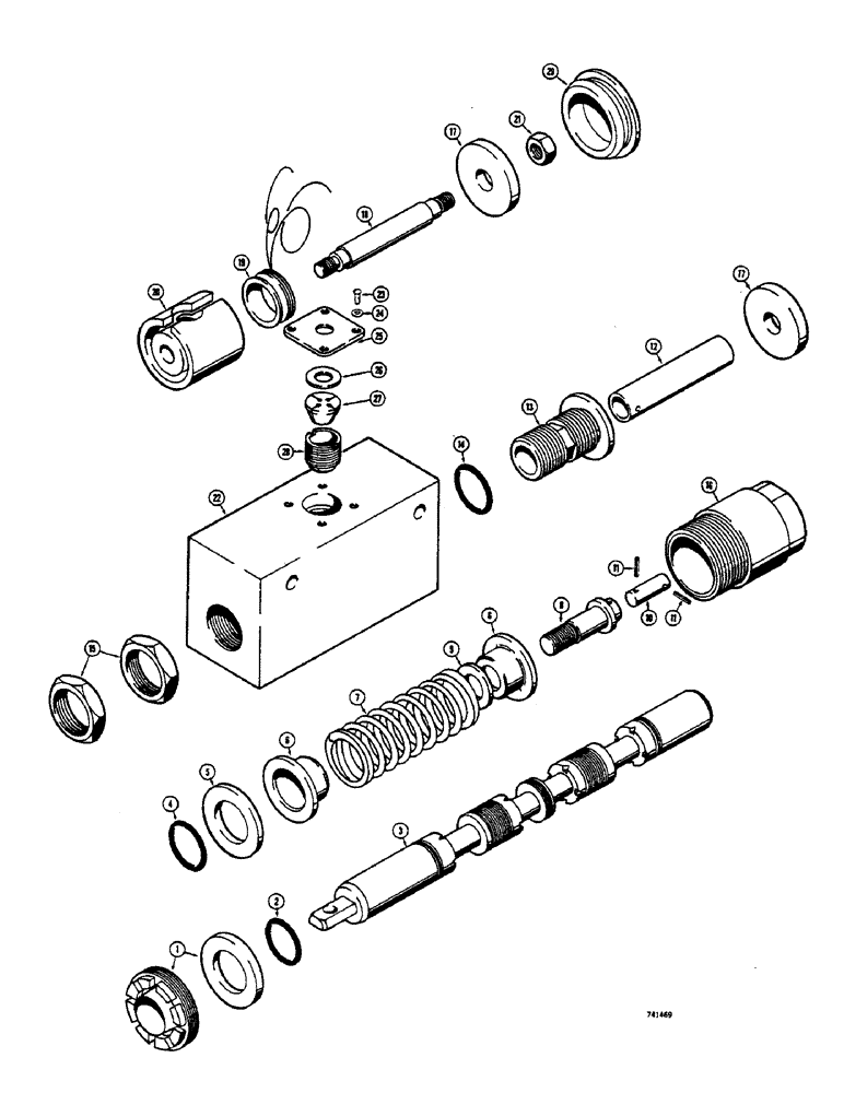 Схема запчастей Case 680CK - (215A) - LOADER CONTROL VALVE, TILT SPOOL (35) - HYDRAULIC SYSTEMS