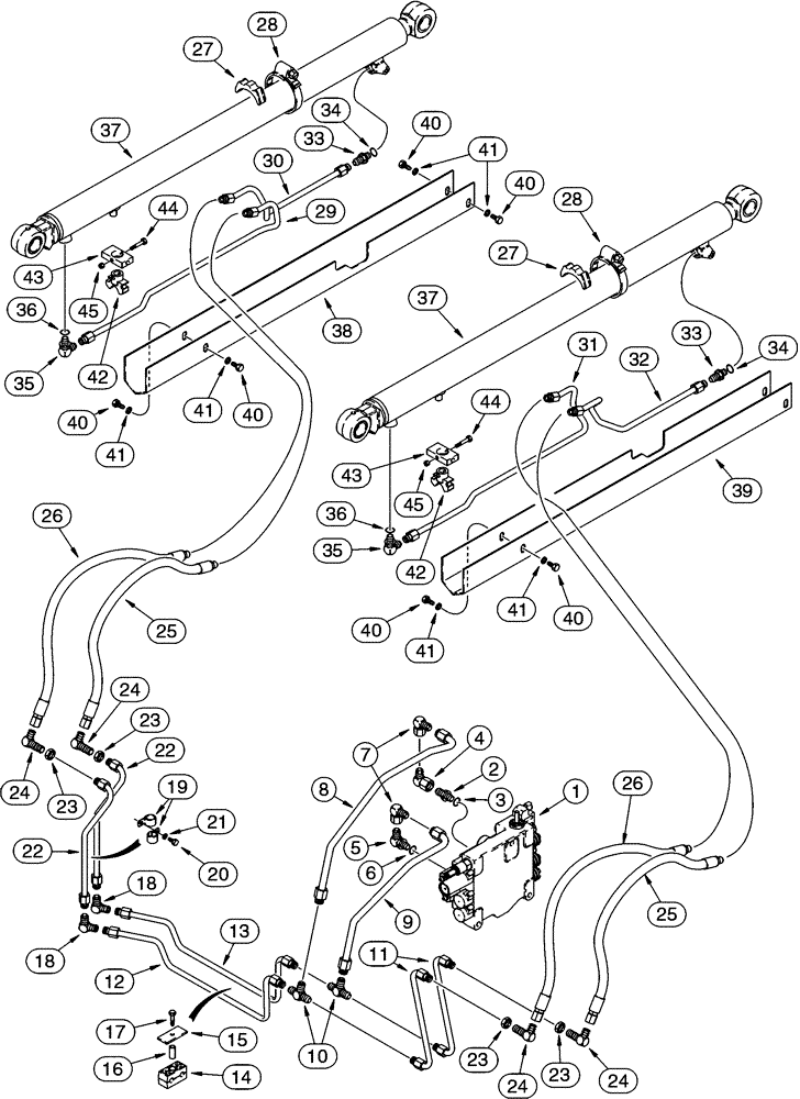 Схема запчастей Case 85XT - (08-01) - HYDRAULICS LOADER LIFT -JAF0255761 (08) - HYDRAULICS