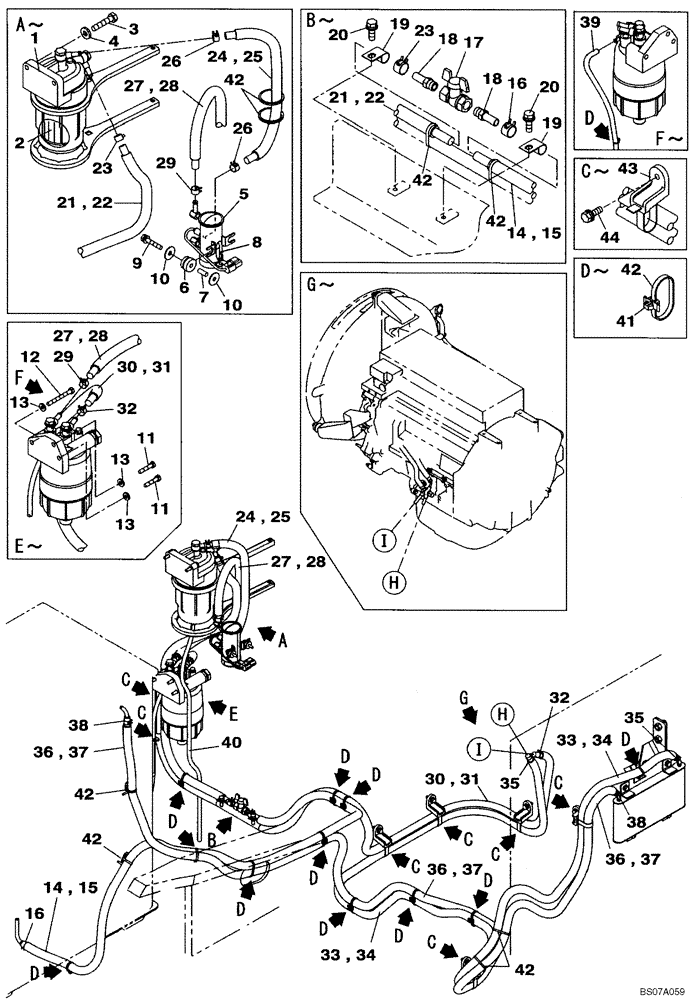 Схема запчастей Case CX160B - (03-02) - FUEL LINES (03) - FUEL SYSTEM