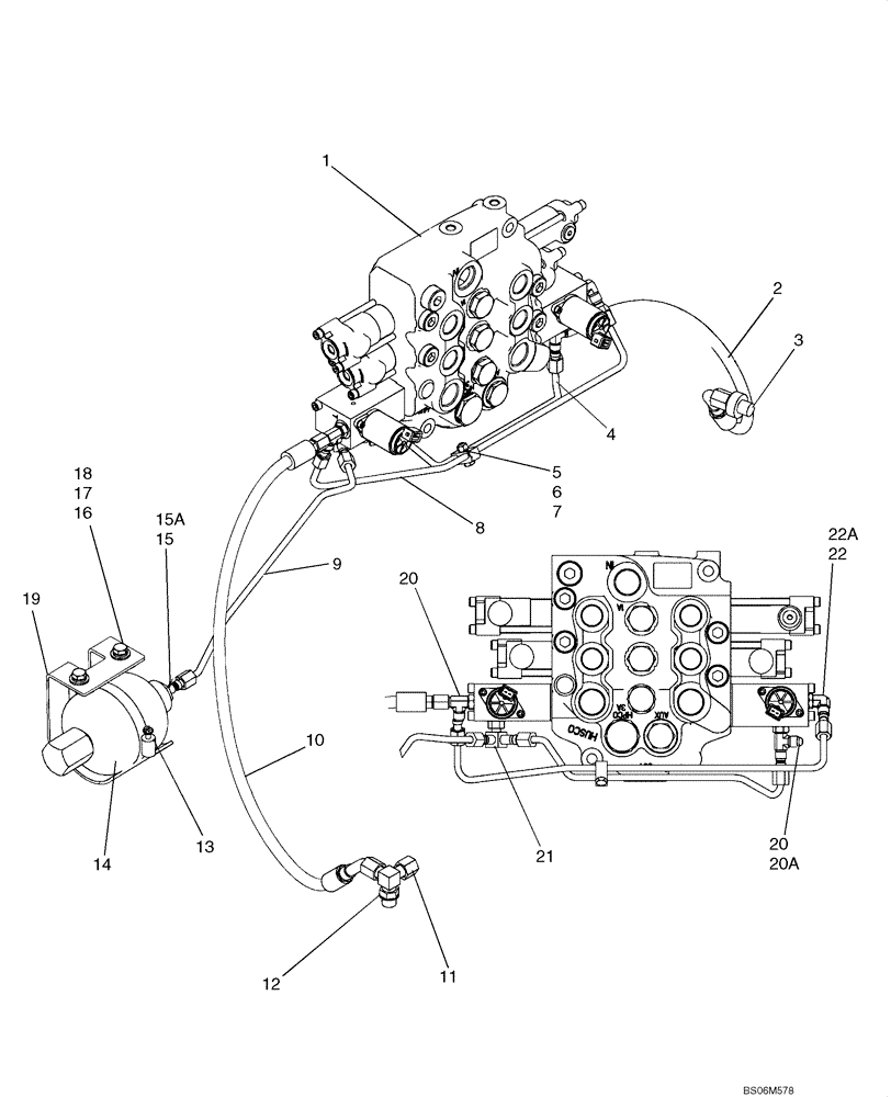 Схема запчастей Case 450 - (06-14) - HYDROSTATICS - TWO SPEED, DRIVE MOTORS (450 WITH PILOT CONTROL) (06) - POWER TRAIN