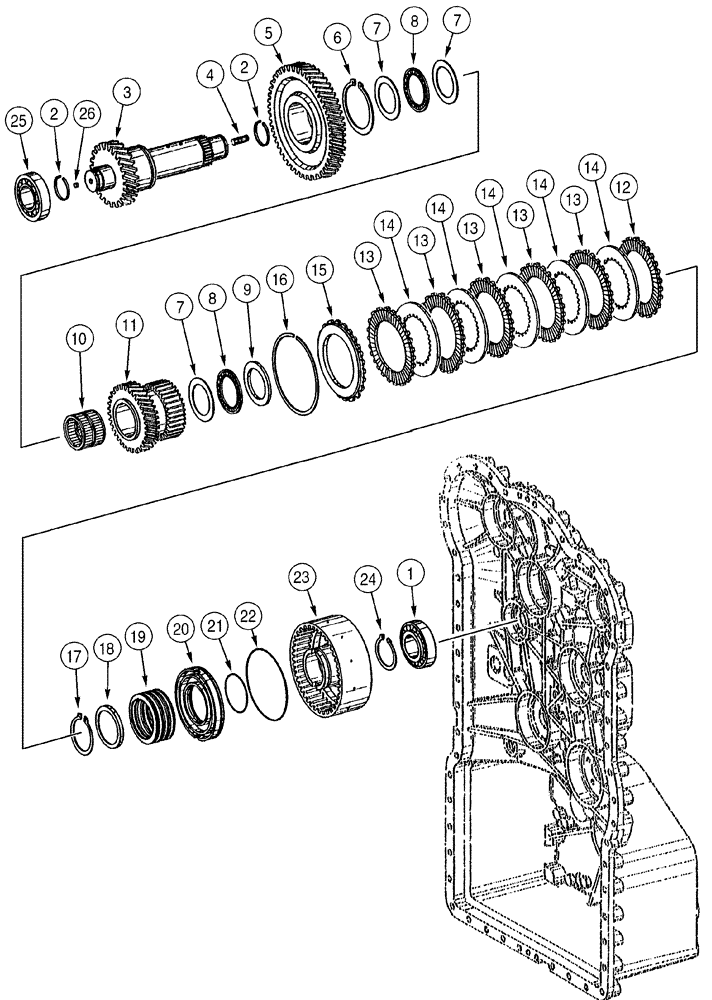 Схема запчастей Case 721C - (06-10) - TRANSMISSION - CLUTCH ASSY, FOURTH (06) - POWER TRAIN