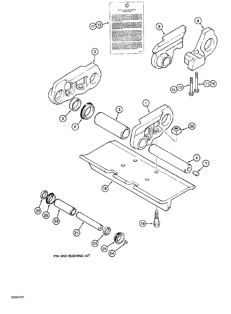 Схема запчастей Case 1150G - (5-022) - CASE LUBRICATED TRACK CHAIN, EACH MASTER LINK PAIR HAS TWO BOLT HOLES (04) - UNDERCARRIAGE