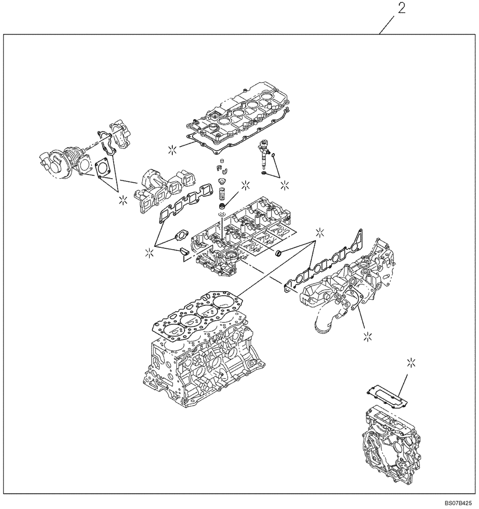 Схема запчастей Case CX160B - (02-07) - PACKAGE SEALS - ENGINE (02) - ENGINE