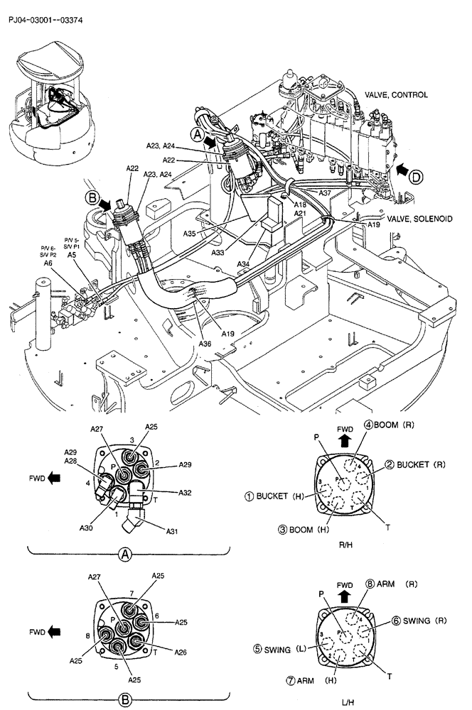 Схема запчастей Case CX50B - (02-039) - CONTROL LINES, REMOTE (MULTI) P/N PY68H00012F1 (05) - SUPERSTRUCTURE