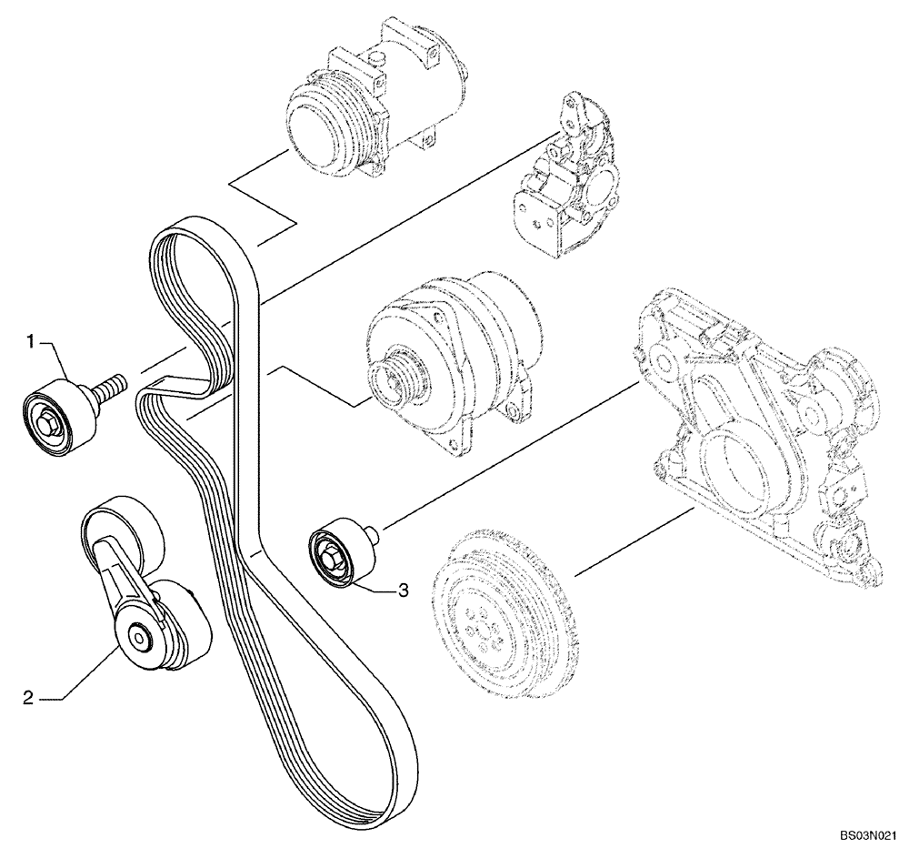 Схема запчастей Case 721D - (02-23) - WATER PUMP - CONTROL (02) - ENGINE