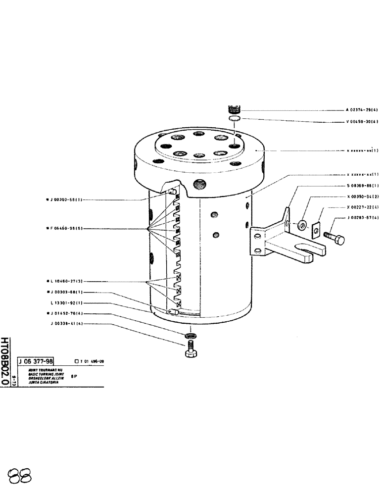 Схема запчастей Case SC150L - (088) - BASIC TURNING JOINT 