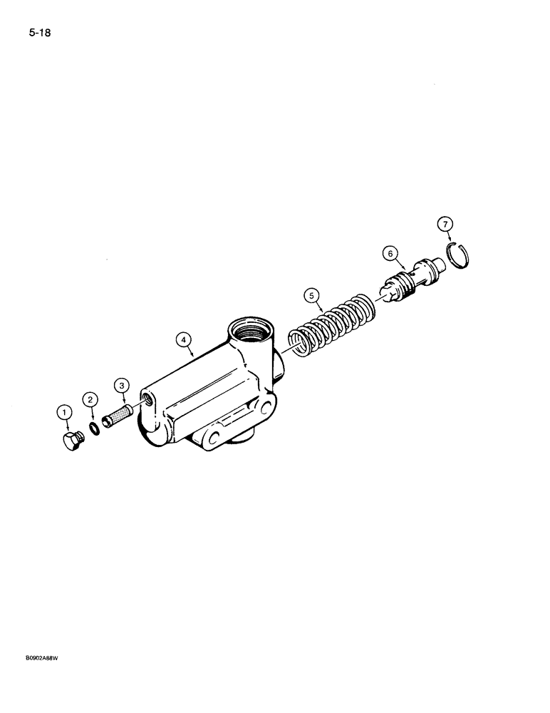 Схема запчастей Case 621 - (5-18) - FLOW CONTROL VALVE, L48888 (05) - STEERING