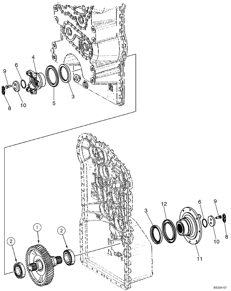 Схема запчастей Case 721E - (06-13) - TRANSMISSION - SHAFT, OUTPUT - PRIOR TO P.I.N. N8F203816 (06) - POWER TRAIN