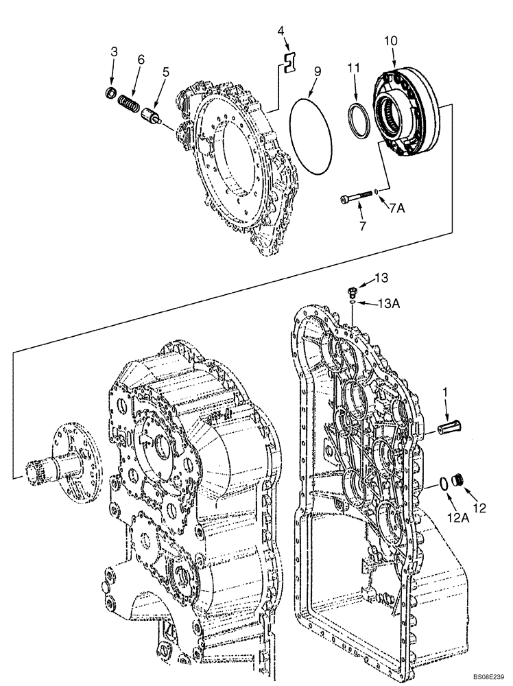 Схема запчастей Case 821E - (06-33) - TRANSMISSION - VALVE, REGULATOR AND OIL PUMP - P.I.N. N7F203144 AND AFTER (06) - POWER TRAIN