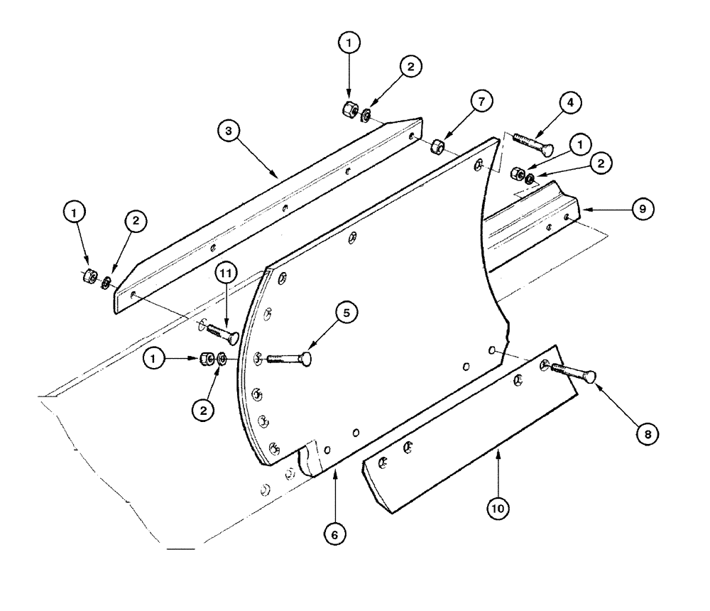 Схема запчастей Case 865 DHP - (9-024) - MOLDBOARD EXTENSION R.H. - ASSEMBLY (OPTIONAL) (09) - CHASSIS