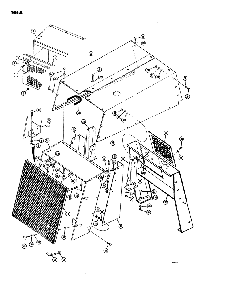 Схема запчастей Case W24 - (161A) - GRILLE AND THREE PIECE HOOD, TRACTOR SN. 9107001 AND AFTER (09) - CHASSIS