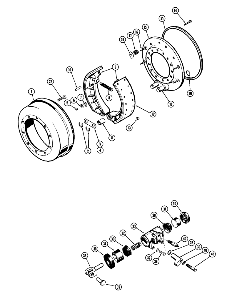 Схема запчастей Case W12 - (154) - FRONT AXLE BRAKE ASSEMBLY, FRONT WHEEL BRAKE CYLINDER (07) - BRAKES