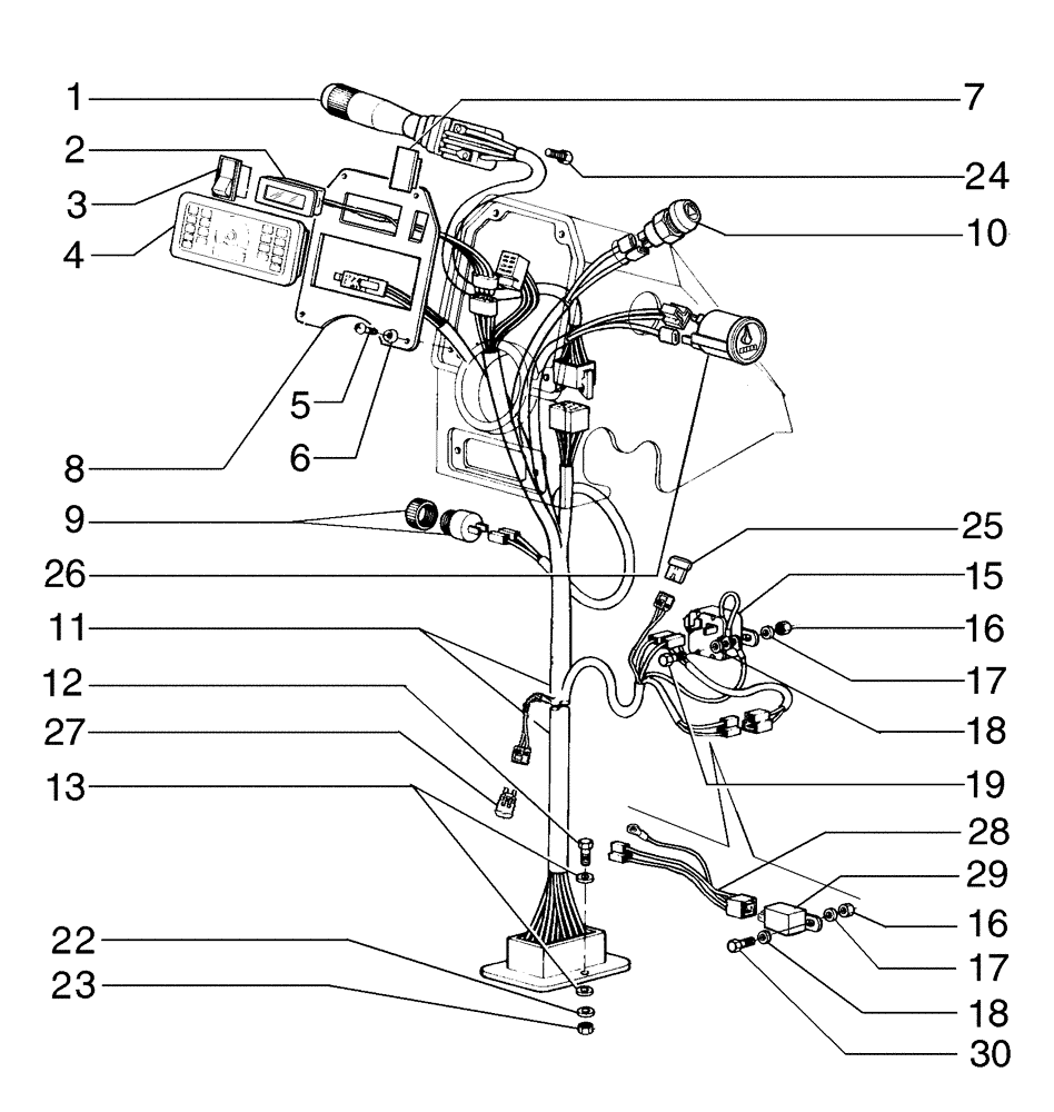 Схема запчастей Case 845 - (04-14[01]) - ELECTRIC SYSTEM - INSTRUMENT PANEL (04) - ELECTRICAL SYSTEMS