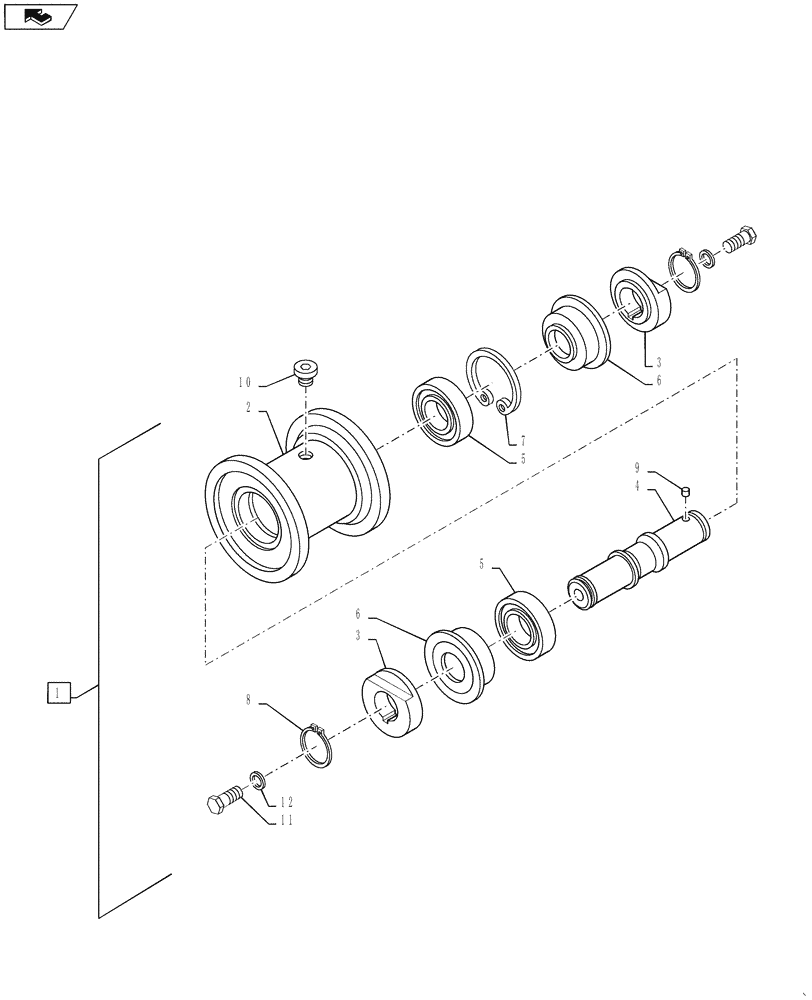 Схема запчастей Case CX36 - (05-11[00]) - TRACK - ROLLER, LOWER (11) - TRACKS/STEERING