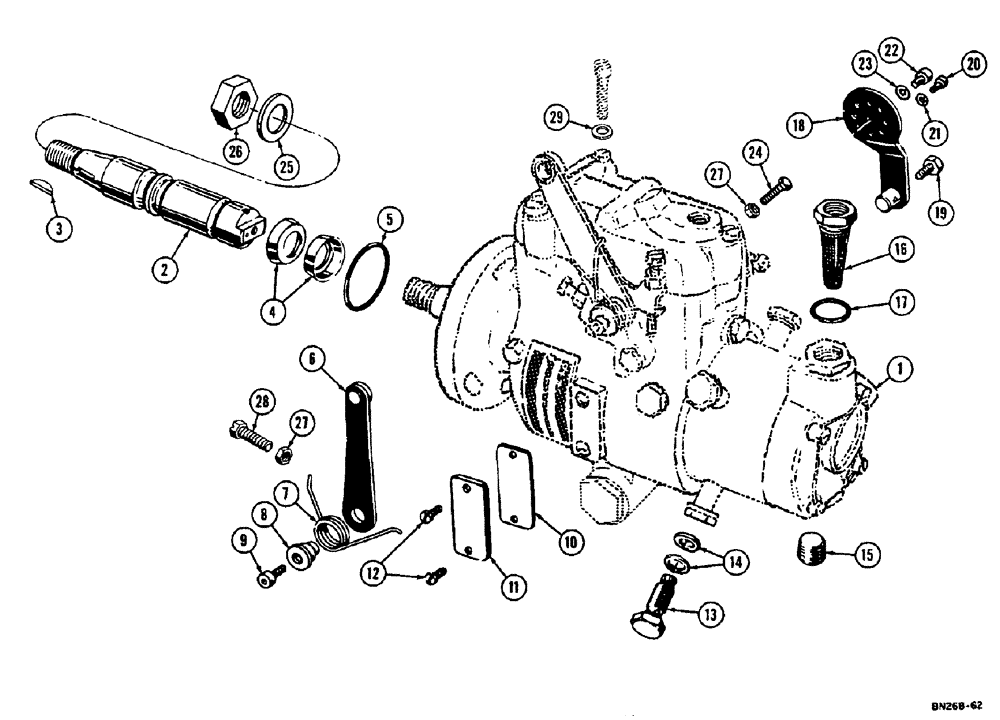 Схема запчастей Case 310E - (028) - FUEL INJECTION PUMP (02) - FUEL SYSTEM