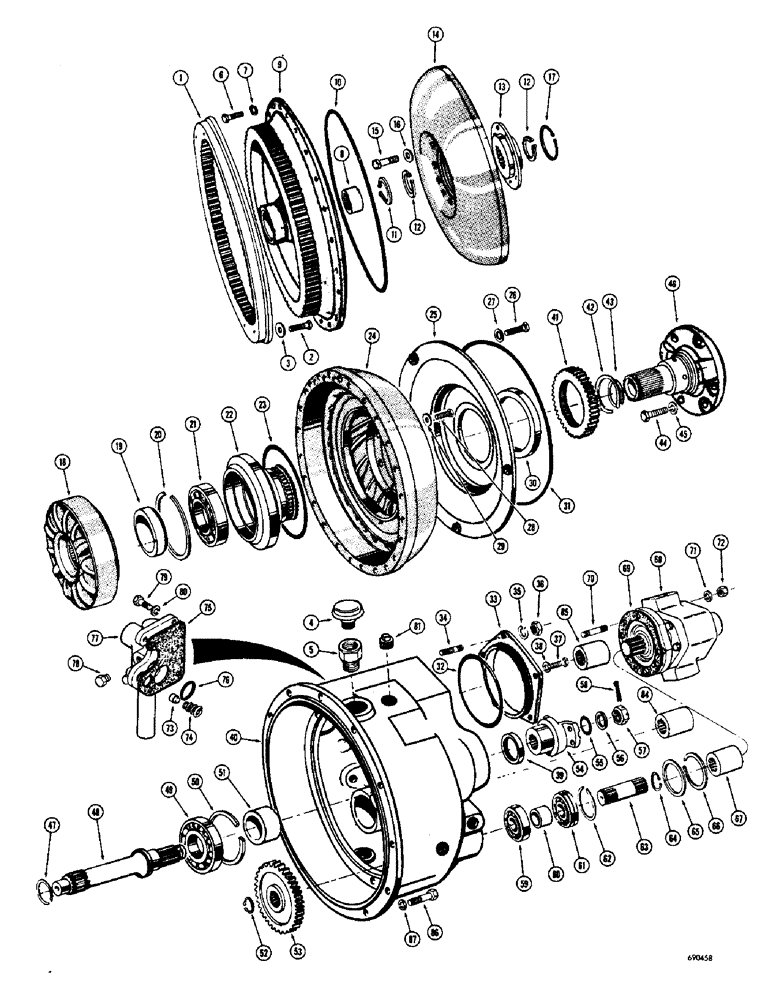 Схема запчастей Case W7 - (214) - TORQUE CONVERTER (06) - POWER TRAIN