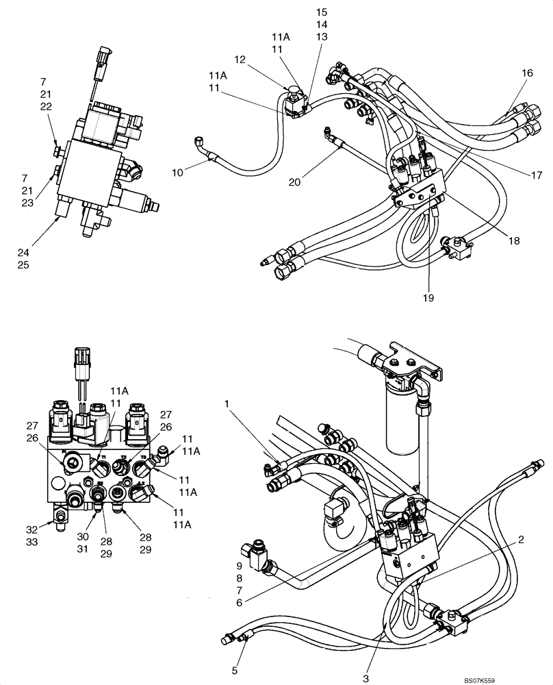 Схема запчастей Case 450CT - (06-09) - HYDROSTATICS - MULTI VALVE PLUMBING (450CT) (06) - POWER TRAIN