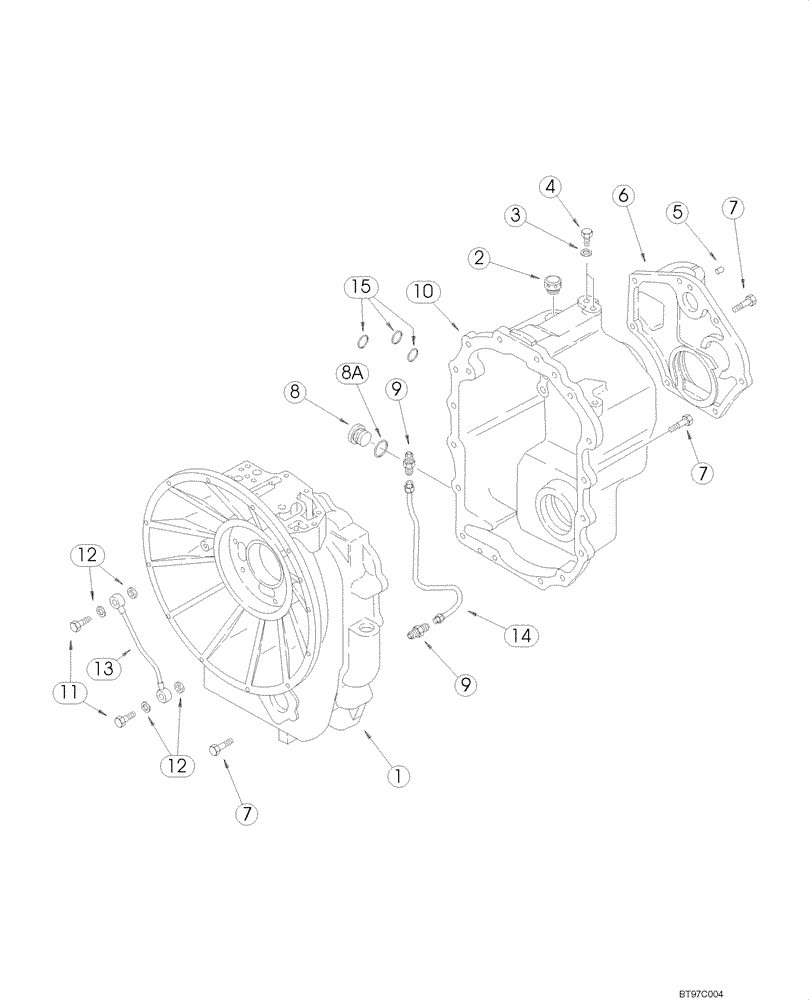 Схема запчастей Case 588G - (06-30) - TRANSMISSION ASSY (130787A2, A3) (4WD) - HOUSING (06) - POWER TRAIN