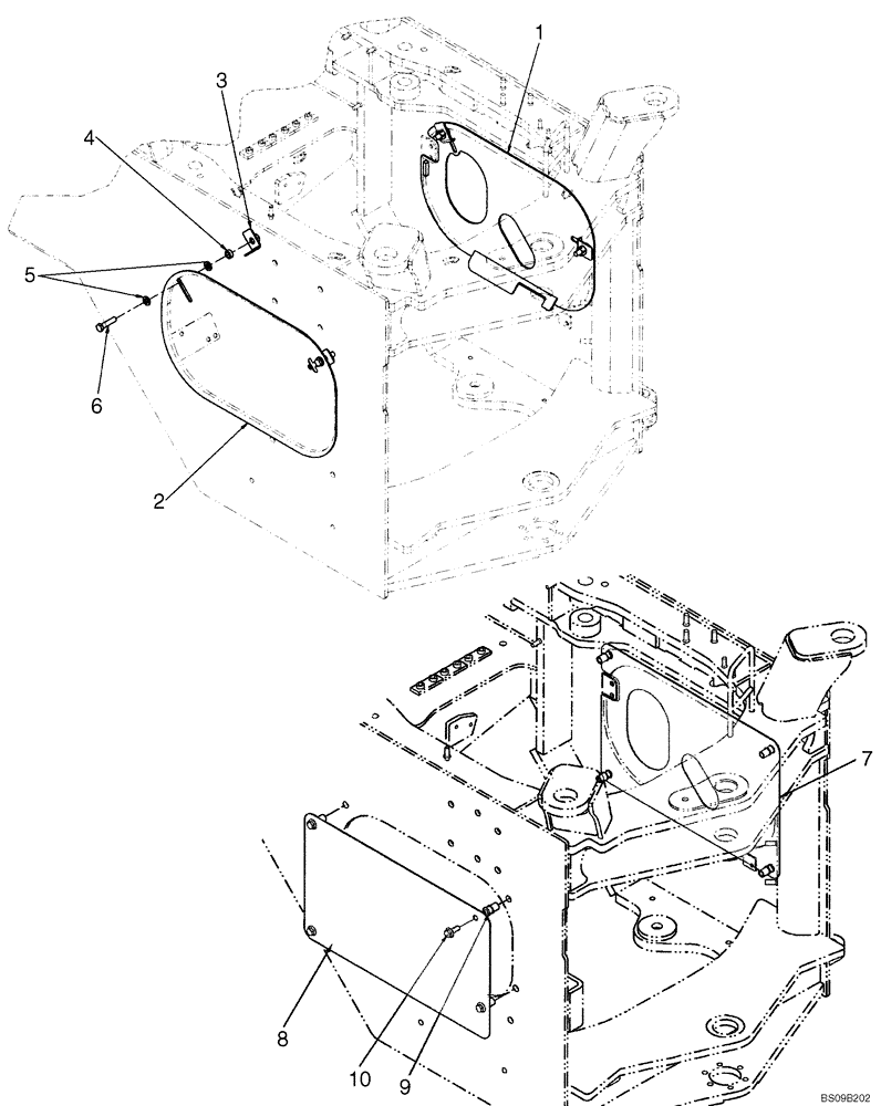 Схема запчастей Case 521E - (09-35) - COVERS - FRAME, REAR (09) - CHASSIS