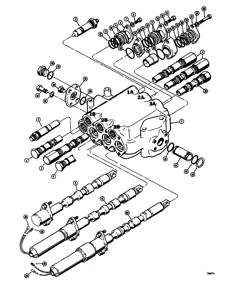 Схема запчастей Case W26B - (436) - L46162 LOADER CONTROL VALVE (3 SPOOL) BEFORE TRACTOR SN. 9110116 (08) - HYDRAULICS