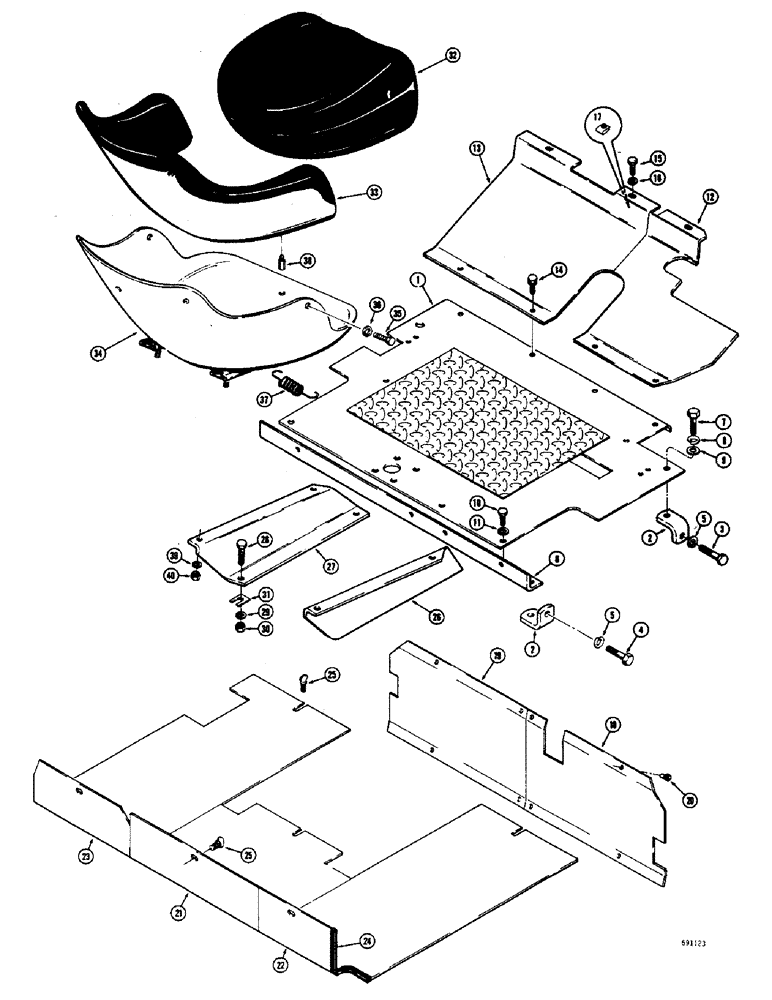 Схема запчастей Case W10E - (144) - PLATFORM, FLOOR PLATES AND SEAT (09) - CHASSIS