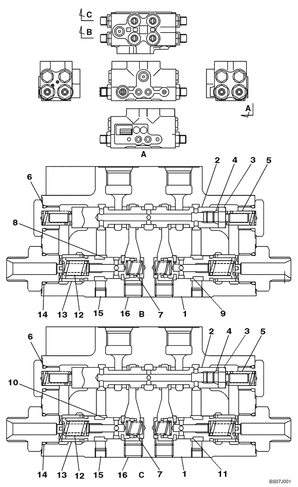 Схема запчастей Case CX460 - (08-89A) - VALVE ASSY - PILOT CONTROL LINES (08) - HYDRAULICS