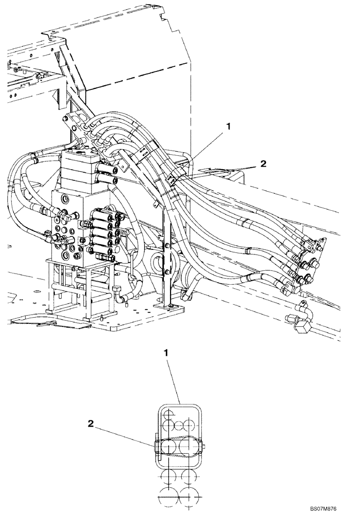 Схема запчастей Case CX75SR - (08-48) - LINE FASTENERS - OPTIONAL (08) - HYDRAULICS