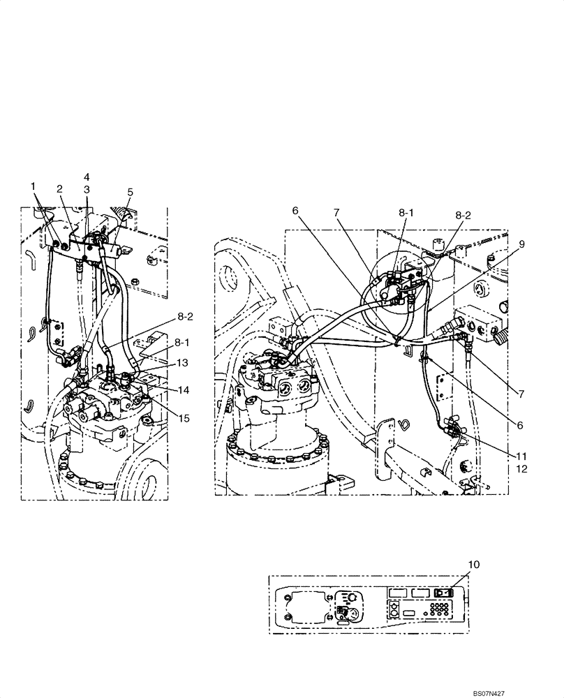 Схема запчастей Case CX160B - (08-99) - KITS, FREE SWING (08) - HYDRAULICS