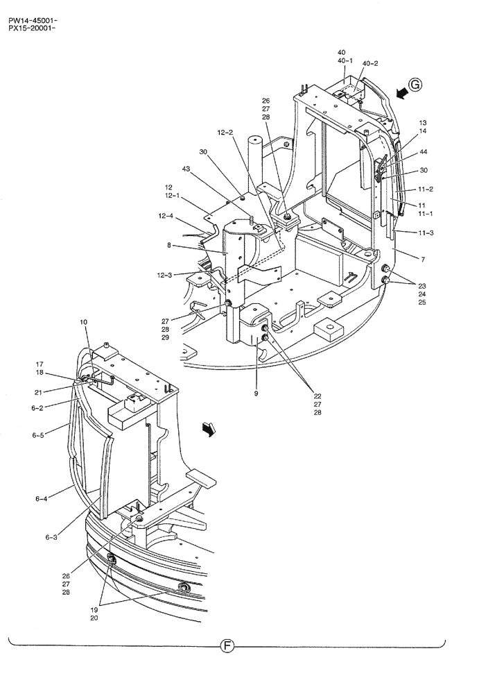 Схема запчастей Case CX36B - (01-070) - GUARD INSTAL (CAB) (05) - SUPERSTRUCTURE