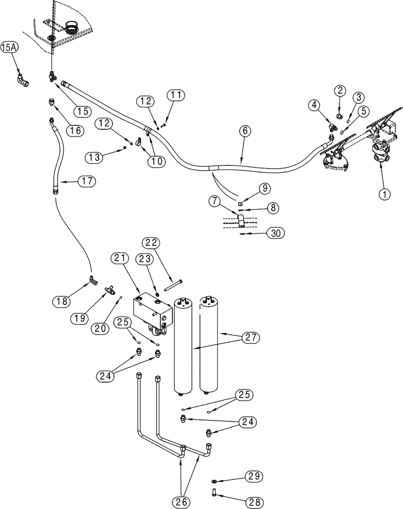 Схема запчастей Case 821C - (07-06) - HYDRAULICS BRAKE, MAIN (07) - BRAKES