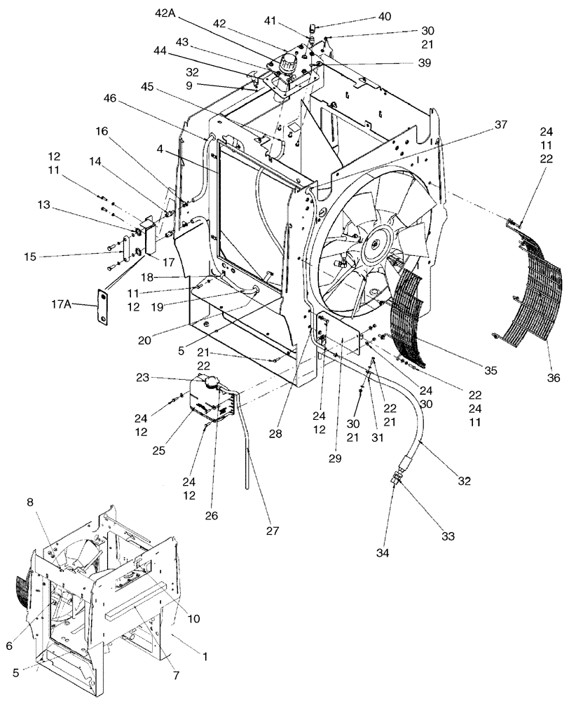 Схема запчастей Case 621E - (08-01) - HYDRAULIC RESERVOIR - ASSEMBLY (08) - HYDRAULICS