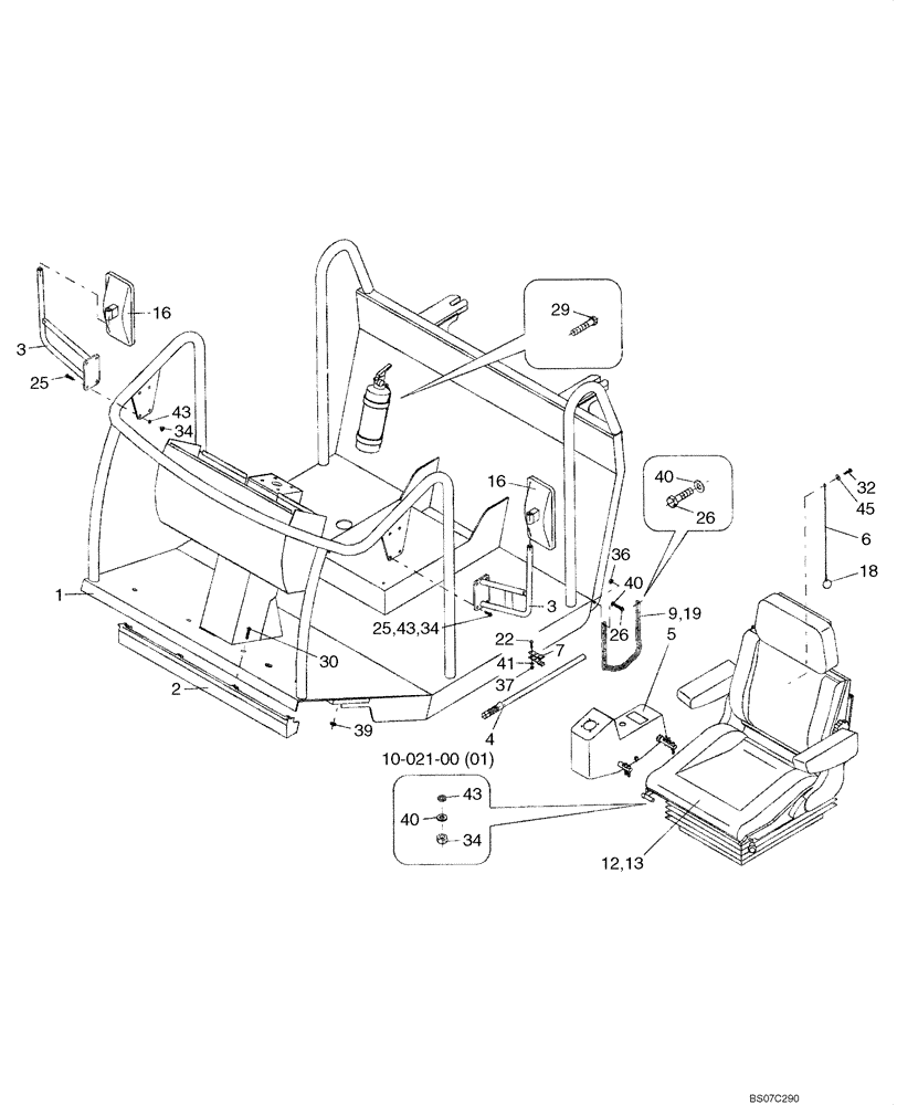 Схема запчастей Case SV210 - (12-022-00[02]) - PLATFORM CANOPY (GROUP 155 P) (ND106157) (09) - CHASSIS/ATTACHMENTS