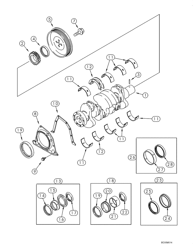 Схема запчастей Case CX130 - (02-20) - CRANKSHAFT (02) - ENGINE