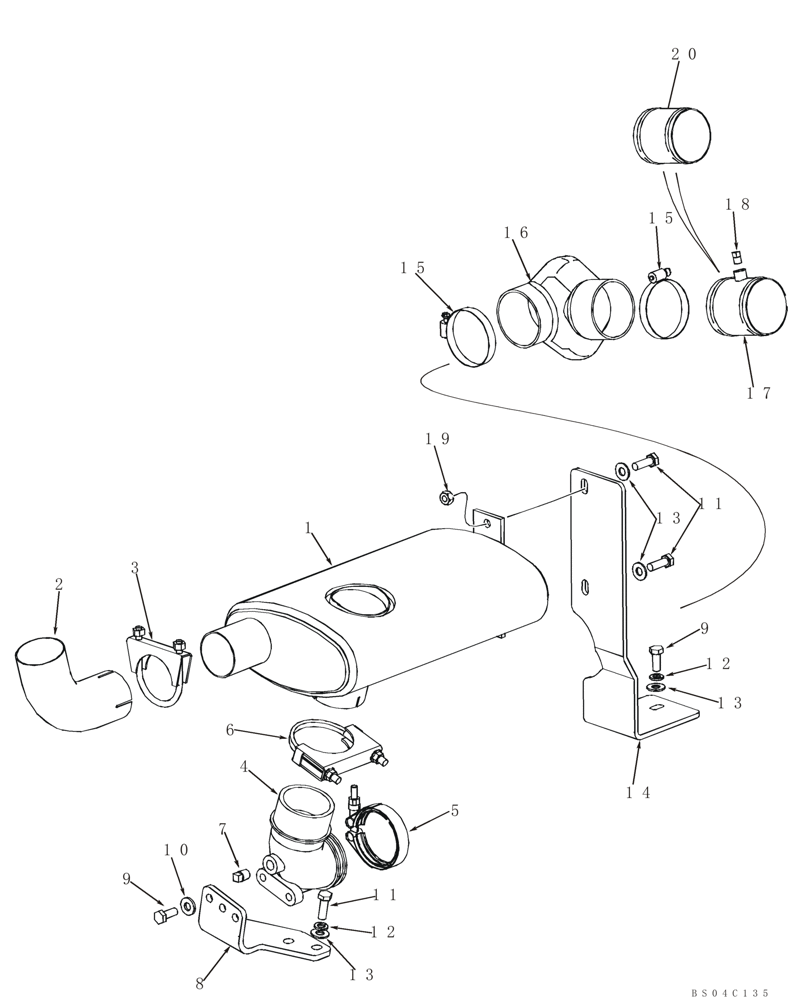 Схема запчастей Case 60XT - (02-04) - EXHAUST SYSTEM, 70XT (02) - ENGINE