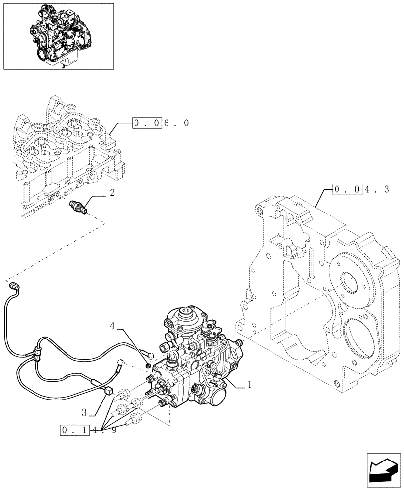 Схема запчастей Case F4DFE613G - (0.14.0[01]) - INJECTION PUMP - (504051481) 