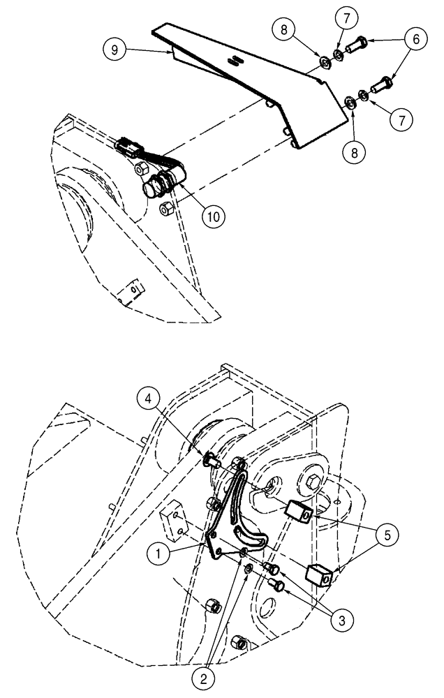 Схема запчастей Case 521D - (09-03) - CONTROLS - BUCKET HEIGHT AND RETURN-TO-TRANSPORT (09) - CHASSIS