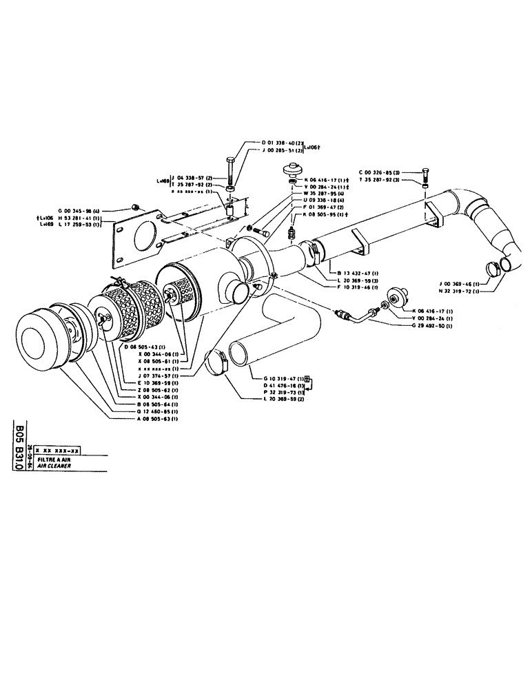 Схема запчастей Case 160CL - (036) - AIR CLEANER (01) - ENGINE